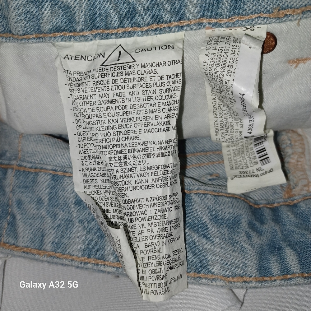 Zara Women Jeans Size 6 Blue Ankle Cropped Distressed Jeans - Picture 15 of 15